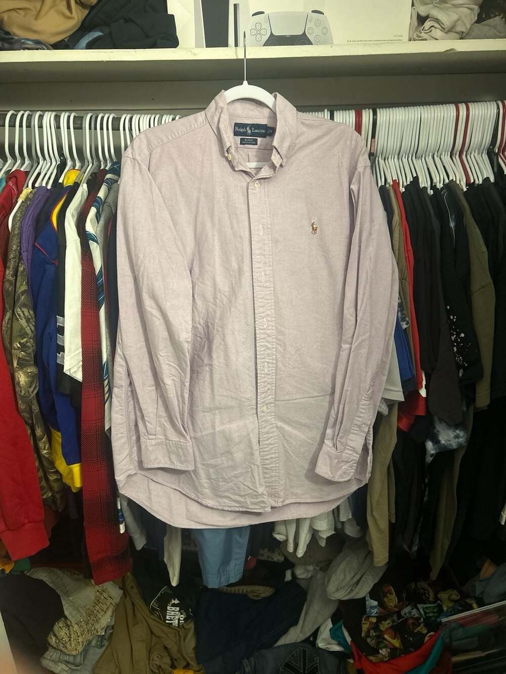 Ralph Lauren Blake Oxford Long Sleeve Button Down Shirt Lavender Men's Size M